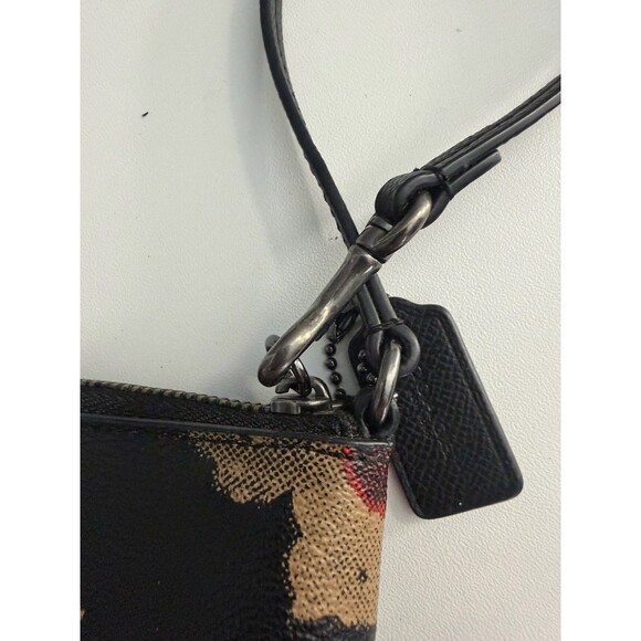 Coach Black Floral Wristlet Zip Close wallet Excellent Condition - Picture 5 of 8